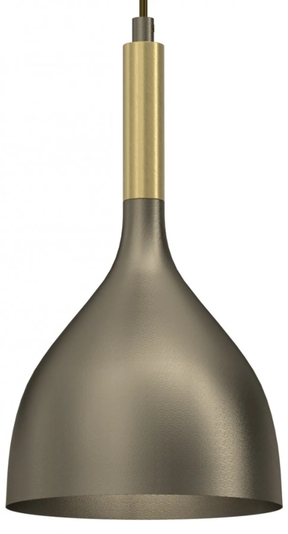 Lampa Wisząca NOAK Złoty Szary Metalowy Klosz 1xE27