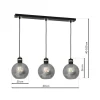 Lampa wisząca OMEGA czarna/złota 3xE27 * Eko-light