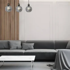 Lampa wisząca OMEGA czarna/złota 3xE27 * Eko-light
