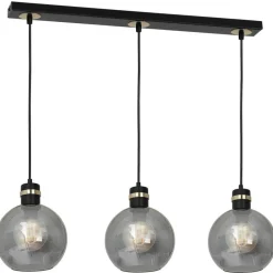 Lampa wisząca OMEGA czarna/złota 3xE27 * Eko-light