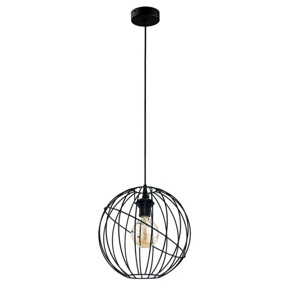 Lampa Wisząca ORBITA Czarny Metalowy Klosz 1xE27 32cm * TK Lighting Clearance