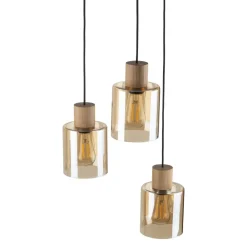 Lampa Wisząca ORSON Brązowy Czarny Szklane Klosze 3xE27 * TK Lighting