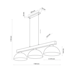 Lampa wisząca OSLO sabia beżowa 3xE27 * TK Lighting Best