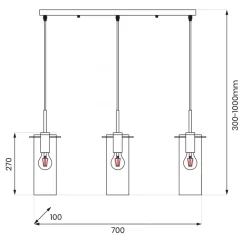 Lampa wisząca PADOVA Czarna Szklana 3xE27 * Eko-light Best