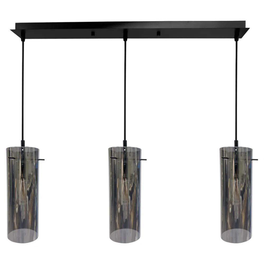 Lampa wisząca PADOVA Czarna Szklana 3xE27 * Eko-light Best