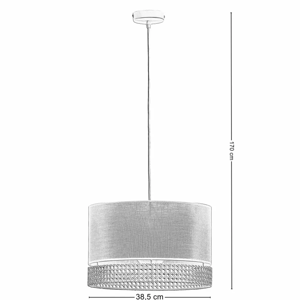 Lampa Wisząca PAGLIA Czarny Boho Abażur 1xE27 38cm * TK Lighting Outlet
