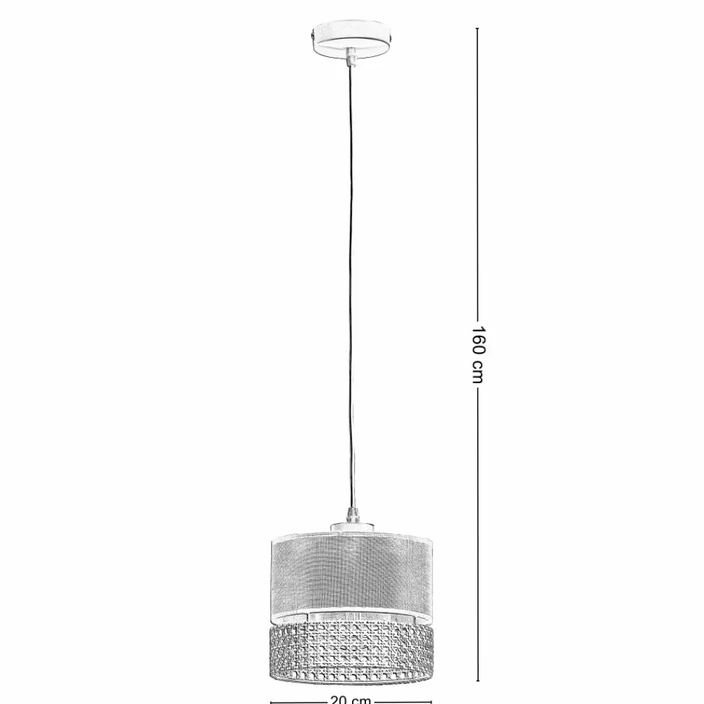 Lampa Wisząca PAGLIA Czarny Boho Abażur 1xE27 20cm * TK Lighting Sale