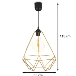 Lampa wisząca Paris Diamond 35 cm miedź * HowHomely Best