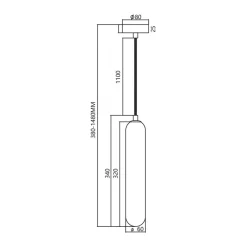 Lampa Wisząca PAX Czarny Szklany Klosz 1xG9 8cm * Eko-light