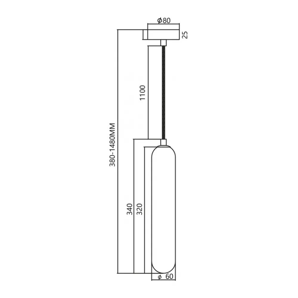 Lampa Wisząca PAX Czarny Szklany Klosz 1xG9 8cm * Eko-light