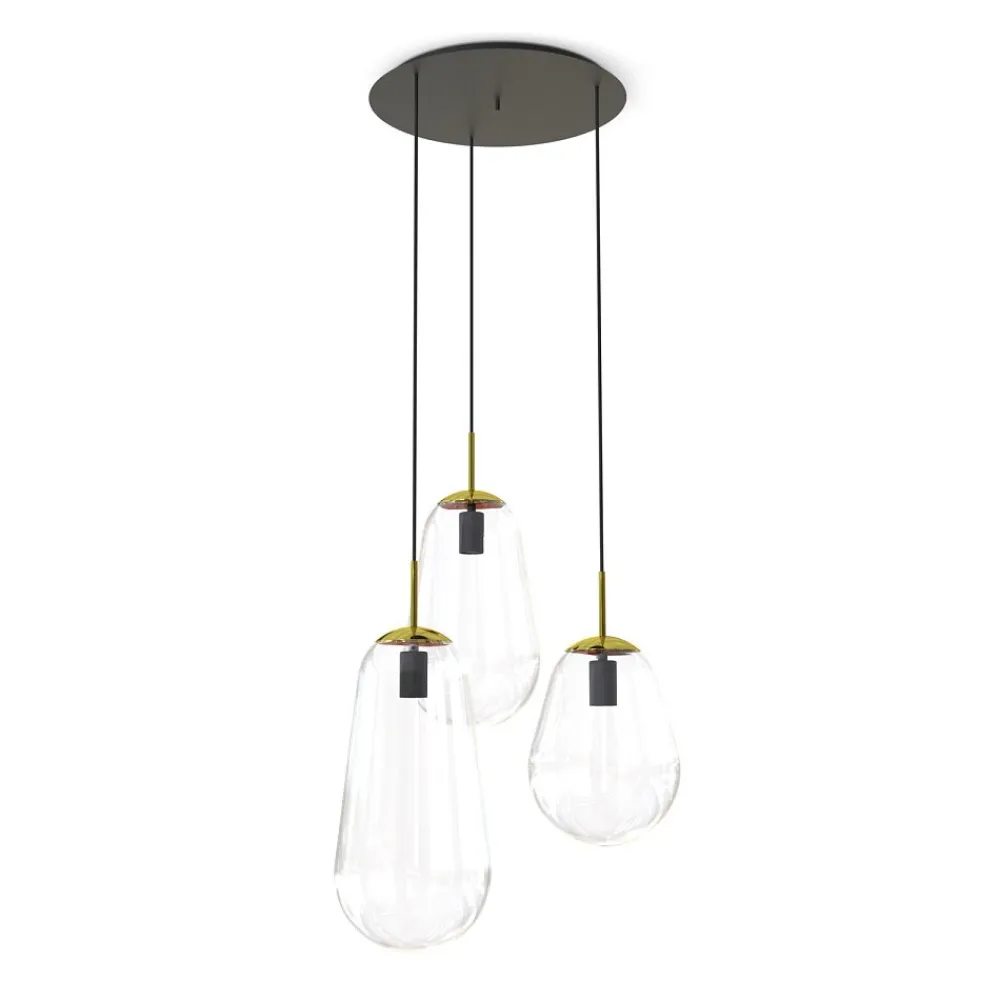 Lampa Wisząca PEAR Czarny Szklane Klosze 3xE27 * Nowodvorski Sale
