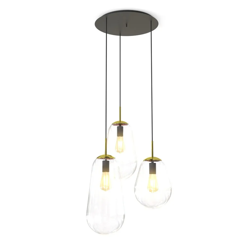 Lampa Wisząca PEAR Czarny Szklane Klosze 3xE27 * Nowodvorski Sale