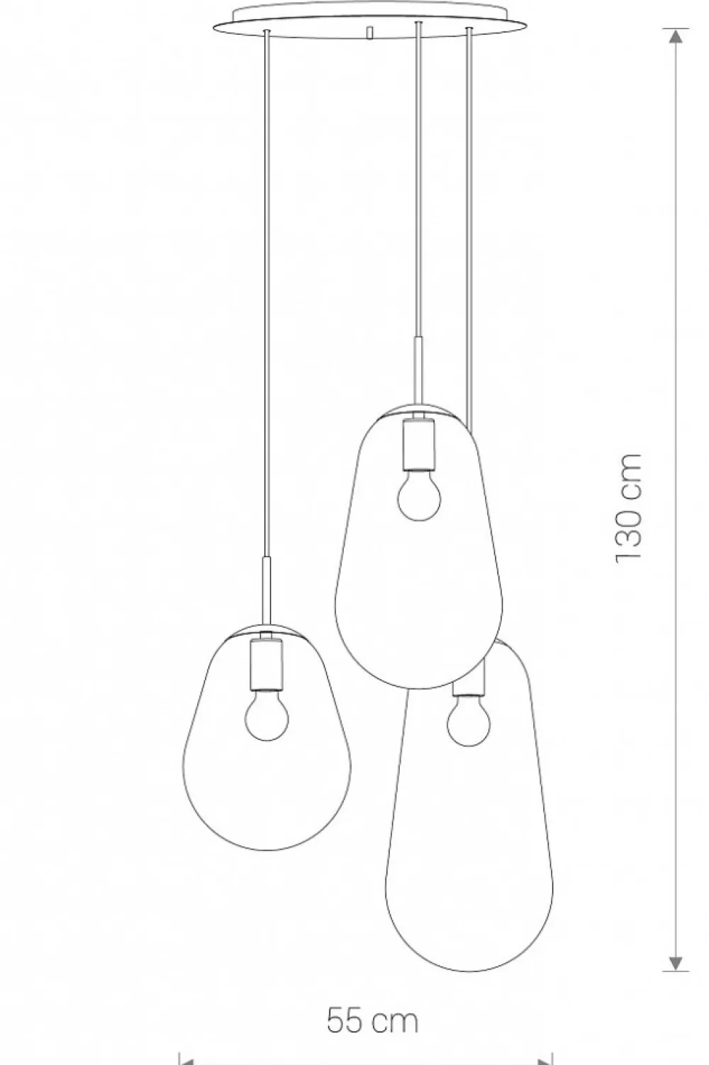Lampa Wisząca PEAR Czarny Szklane Klosze 3xE27 * Nowodvorski Sale