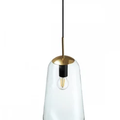Lampa Wisząca PEAR L Czarny Złoty Szklany Klosz 1xE27 22cm * Nowodvorski New