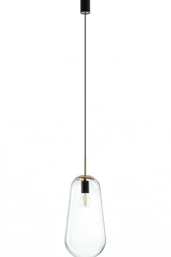 Lampa Wisząca PEAR L Czarny Złoty Szklany Klosz 1xE27 22cm * Nowodvorski New