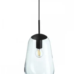 Lampa Wisząca PEAR M Czarny Szklany Klosz 1xE27 22cm * Nowodvorski