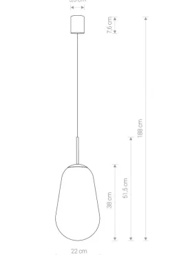 Lampa Wisząca PEAR M Czarny Szklany Klosz 1xE27 22cm * Nowodvorski