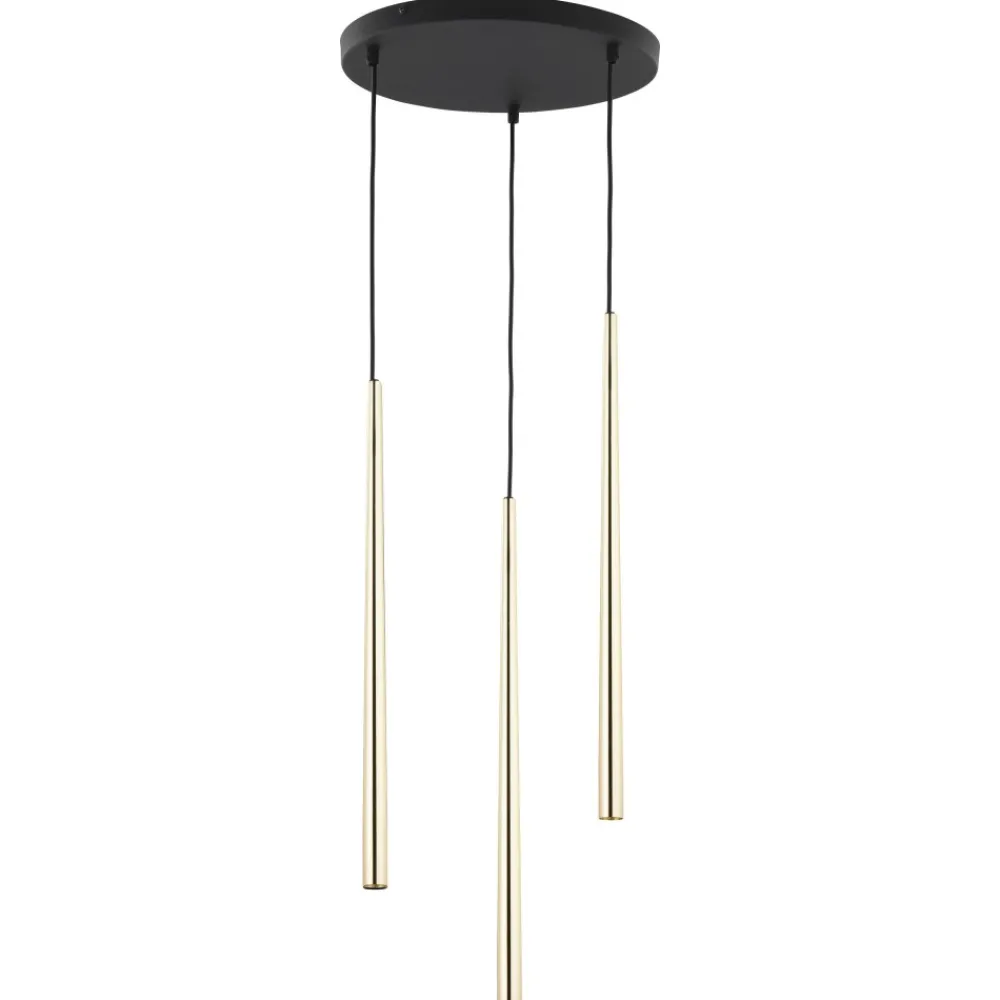 Lampa Wisząca PIANO Czarny Złoty Koło 3xG9 * TK Lighting Online