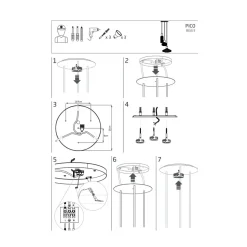 Lampa Wisząca PICO Czarny Metalowe Klosze 3xGU10