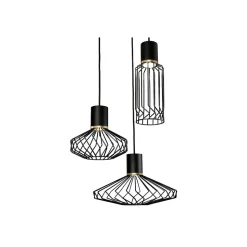 Lampa Wisząca PICO Czarny Metalowe Klosze 3xGU10