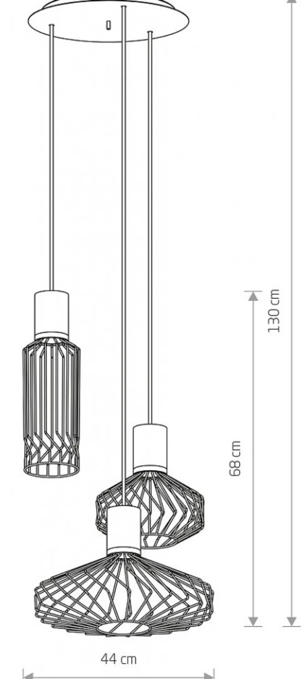 Lampa Wisząca PICO Czarny Metalowe Klosze 3xGU10