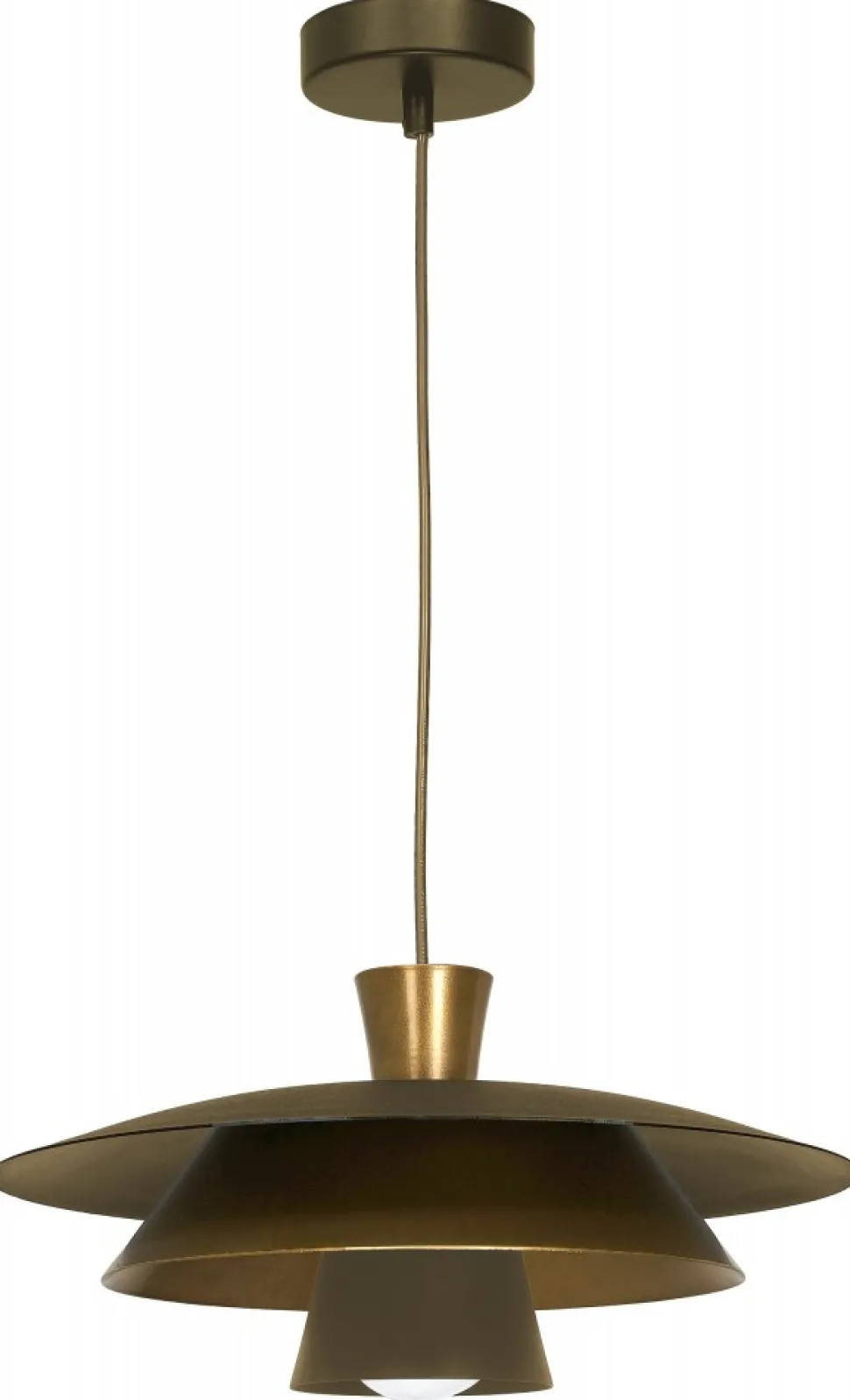 Lampa Wisząca PLATO Złoty Szary Metalowy Klosz 1xE27 34cm