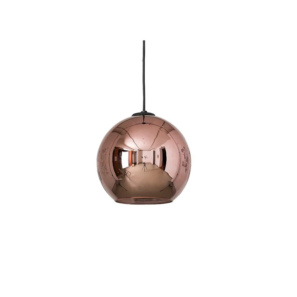Lampa Wisząca POLARIS Czarny Miedziany Szklany Klosz 1xE27 25cm * Nowodvorski Outlet