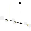 Lampa Wisząca POP Czarny Biały Szklane Klosze 6xE14 148cm * Eko-light Online