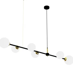 Lampa Wisząca POP Czarny Biały Szklane Klosze 6xE14 148cm * Eko-light Online