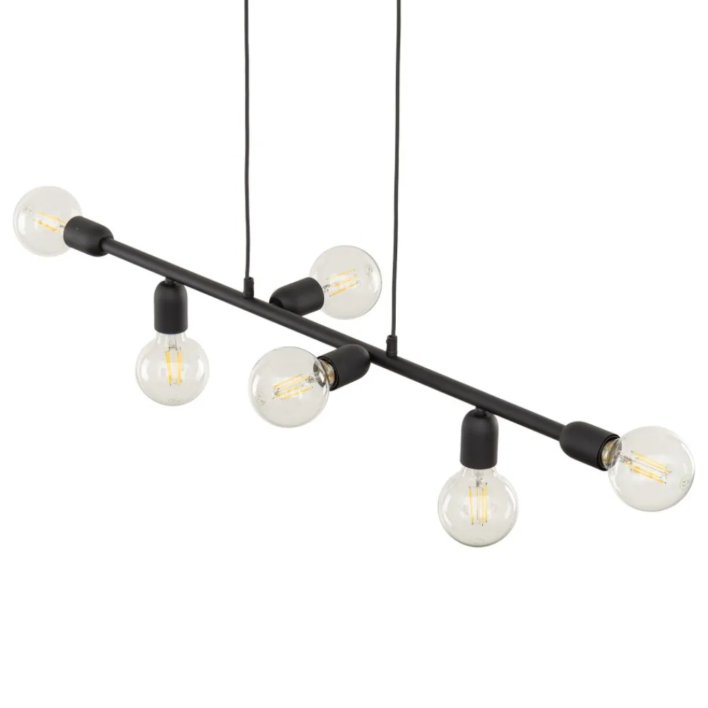 Lampa Wisząca PORTO Czarny Loft 6xE27 * TK Lighting Online