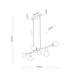 Lampa Wisząca PORTO Czarny Loft 6xE27 * TK Lighting Online