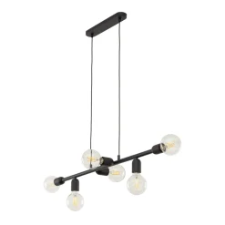 Lampa Wisząca PORTO Czarny Loft 6xE27 * TK Lighting Online