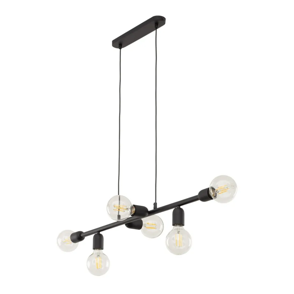 Lampa Wisząca PORTO Czarny Loft 6xE27 * TK Lighting Online