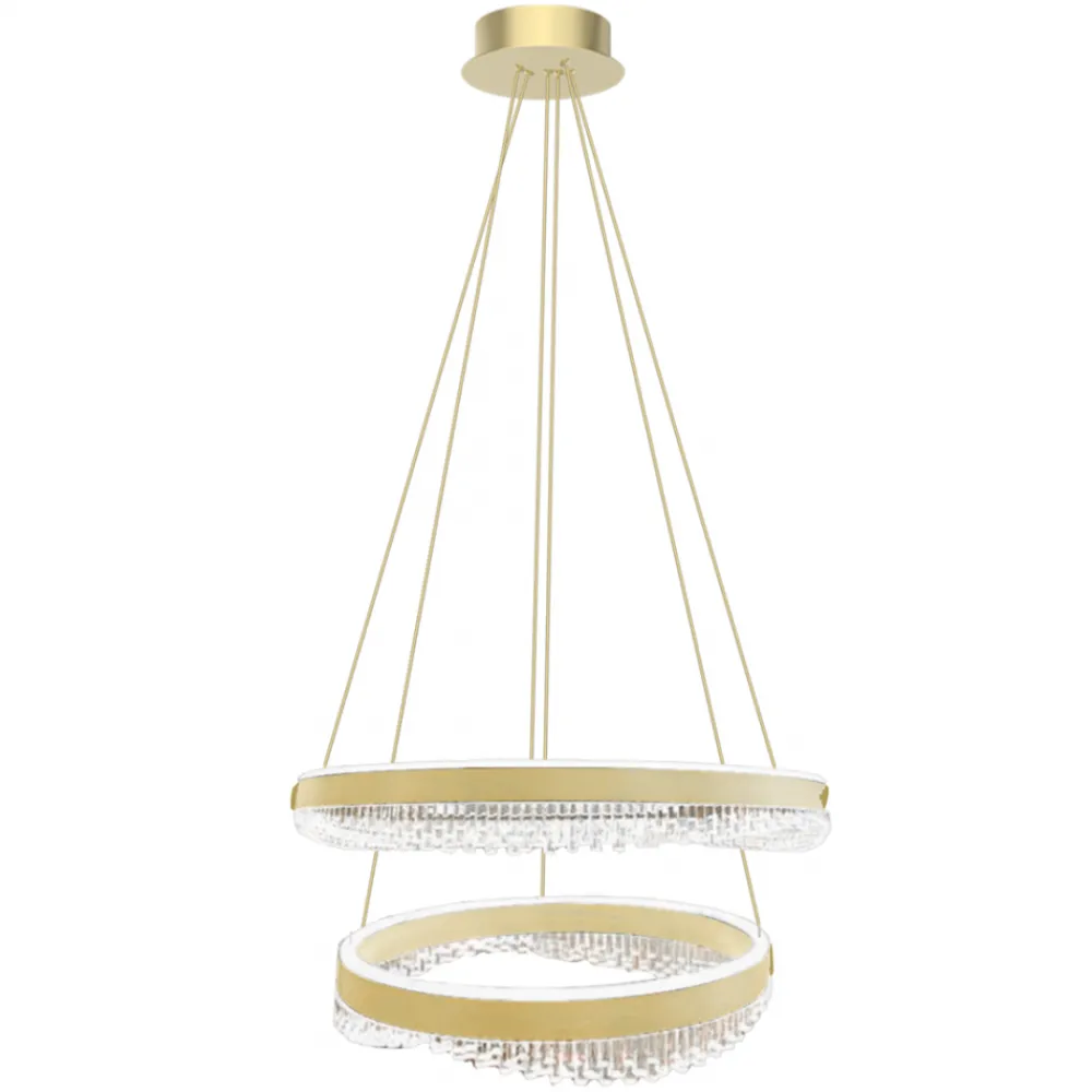 Lampa wisząca PRECIOSA Złota 2 Okręgi 85W LED 4000K 60cm * Eko-light Online