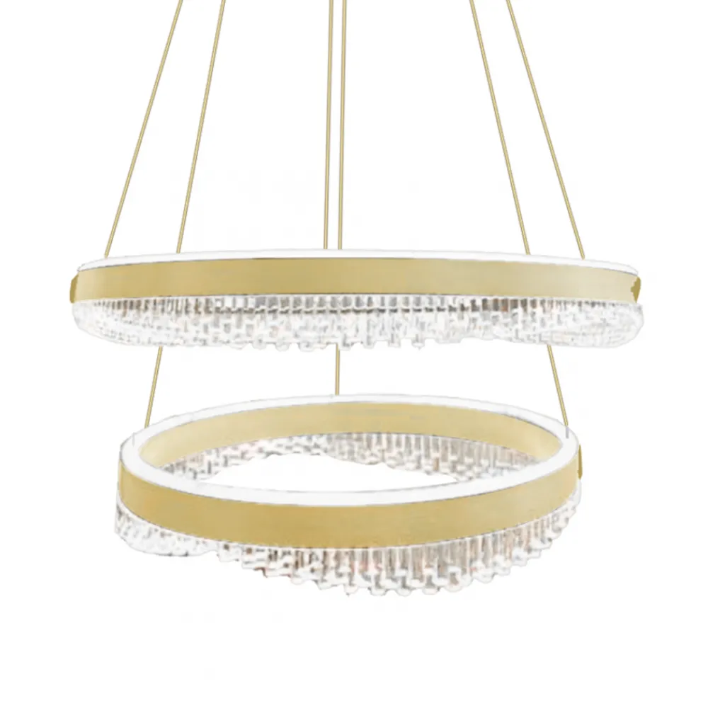 Lampa wisząca PRECIOSA Złota 2 Okręgi 85W LED 4000K 60cm * Eko-light Online