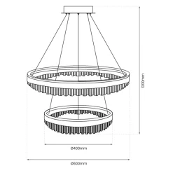 Lampa wisząca PRECIOSA Złota 2 Okręgi 85W LED 4000K 60cm * Eko-light Online