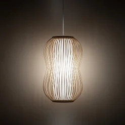 Lampa Wisząca PUKET Biały Brązowy Abażur 1xE27 26cm * Nowodvorski Online