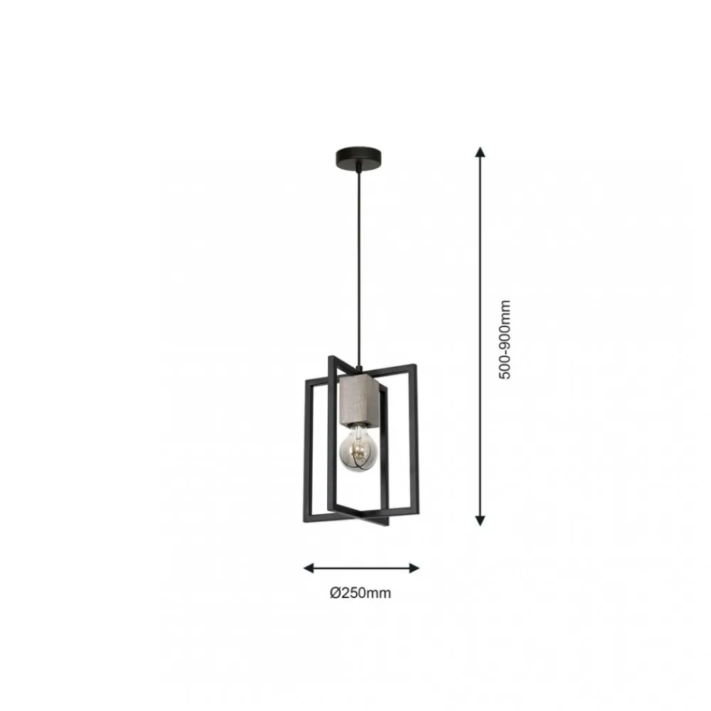 Lampa Wisząca RALPH Czarny 1xE27 * Eko-light New
