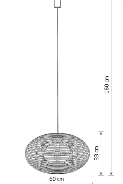 Lampa Wisząca RATTAN Biały Brązowy Abażur 1xE27 60 cm * Nowodvorski Discount