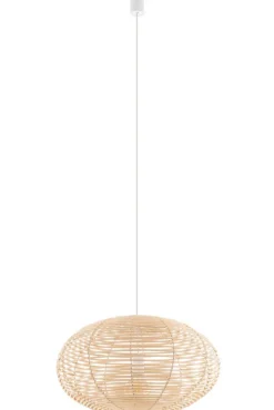 Lampa Wisząca RATTAN Biały Brązowy Abażur 1xE27 60 cm * Nowodvorski Discount
