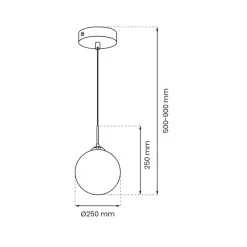 Lampa Wisząca REFLEX Czarny Złoty Szklany Klosz 1xE27 25cm * Eko-light Clearance