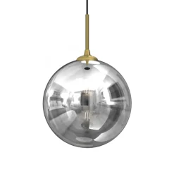 Lampa Wisząca REFLEX Czarny Złoty Szklany Klosz 1xE27 25cm * Eko-light Clearance