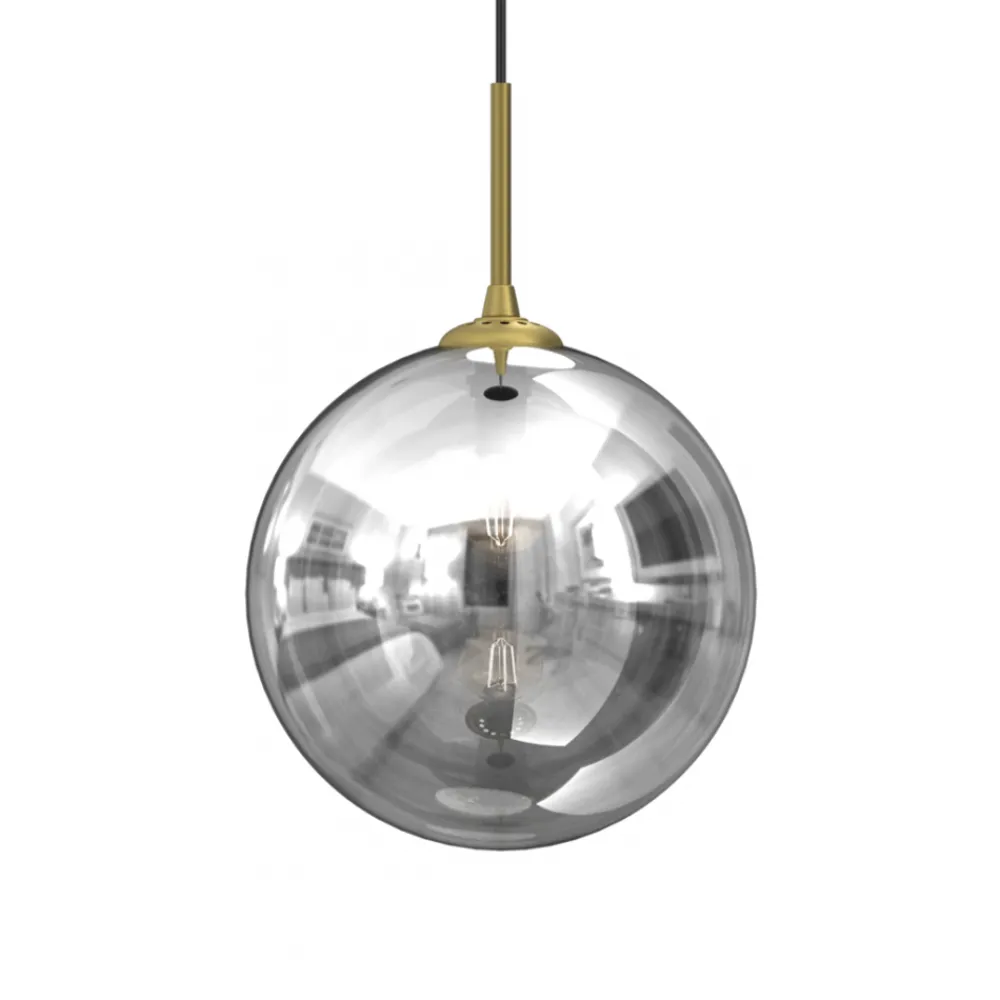 Lampa Wisząca REFLEX Czarny Złoty Szklany Klosz 1xE27 25cm * Eko-light Clearance