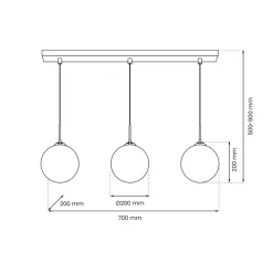 Lampa Wisząca REFLEX Czarny Złoty Szklane Klosze 3xE14 * Eko-light