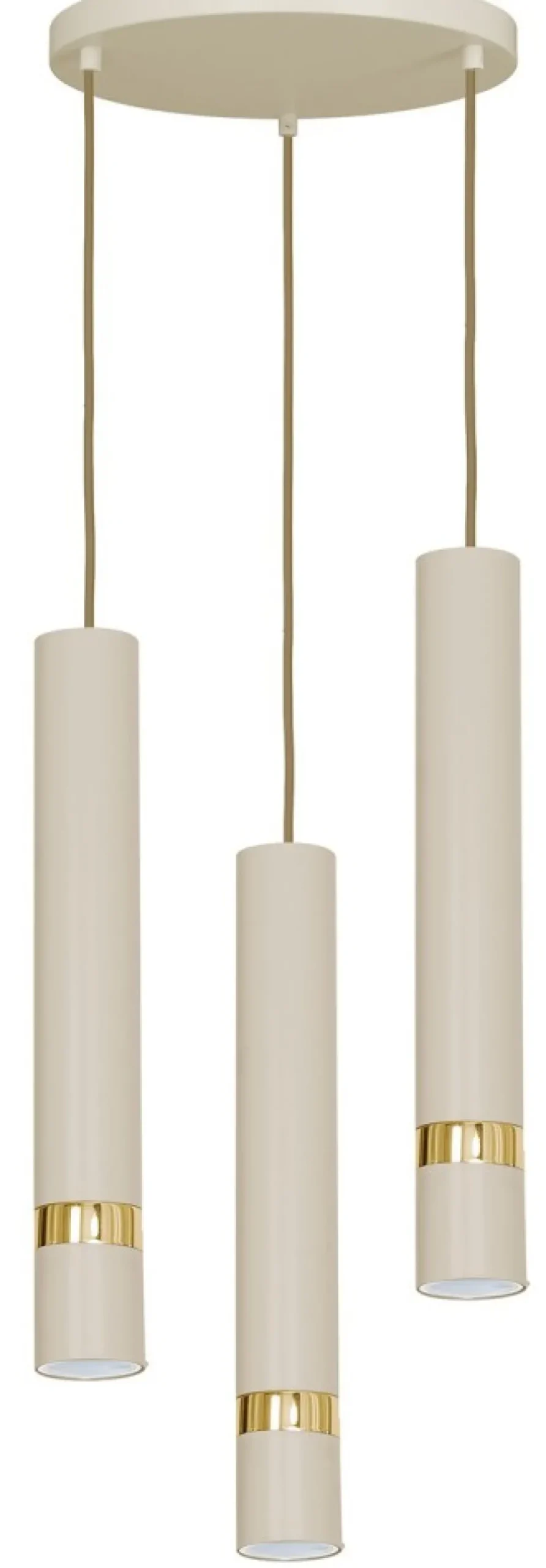 Lampa Wisząca RENO Beżowy Złoty 3xGU10 * Luminex