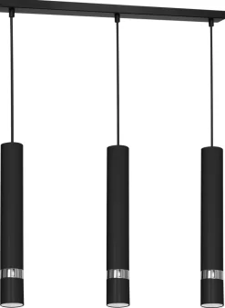 Lampa Wisząca RENO Czarny Srebrny 3xGU10