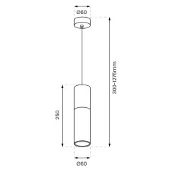 Lampa wisząca RICKY Czarna 1xGU10 5,8cm * Eko-light Sale