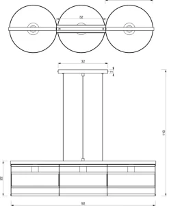 Lampa Wisząca RIM Czarny Metalowy Klosz 3xE27 * Luminex Clearance