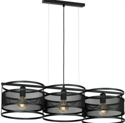 Lampa Wisząca RIM Czarny Metalowy Klosz 3xE27 * Luminex Clearance