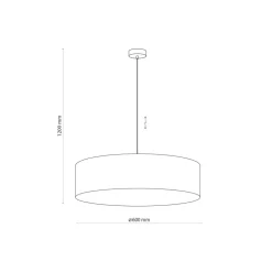 Lampa Wisząca RONDO Grafitowy Abażur 3xE27 60cm * TK Lighting Best